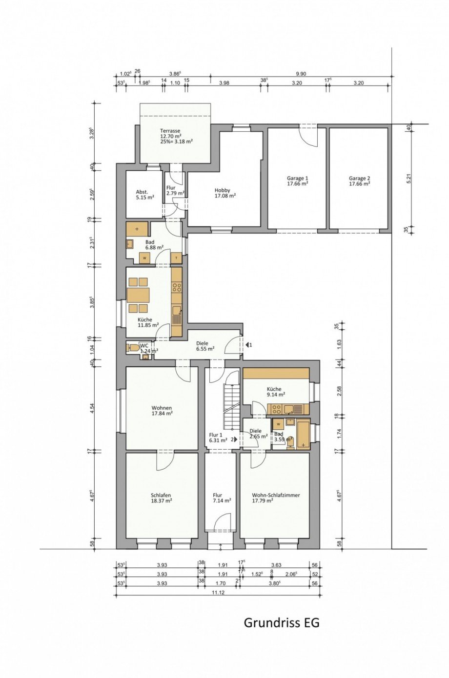 Grundriss Erdgeschoss Mehrfamilienhaus Viersen