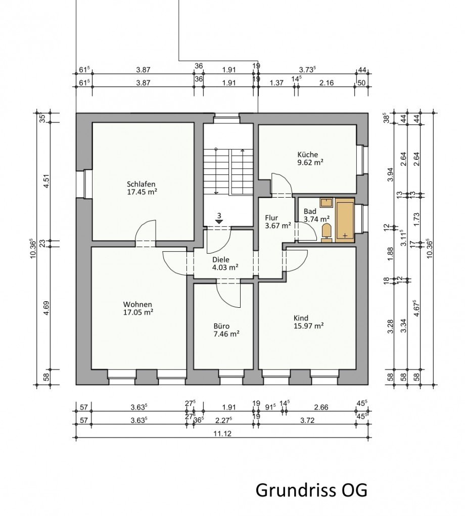 Grundriss Obergeschoss Mehrfamilienhaus Viersen