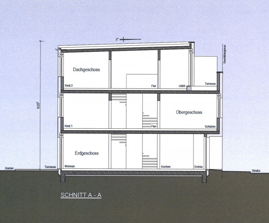 Schnitt Reihenmittelhaus M�nchengladbach