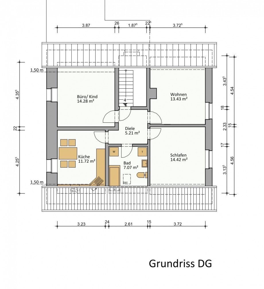 Grundriss Dachgeschoss Mehrfamilienhaus Viersen