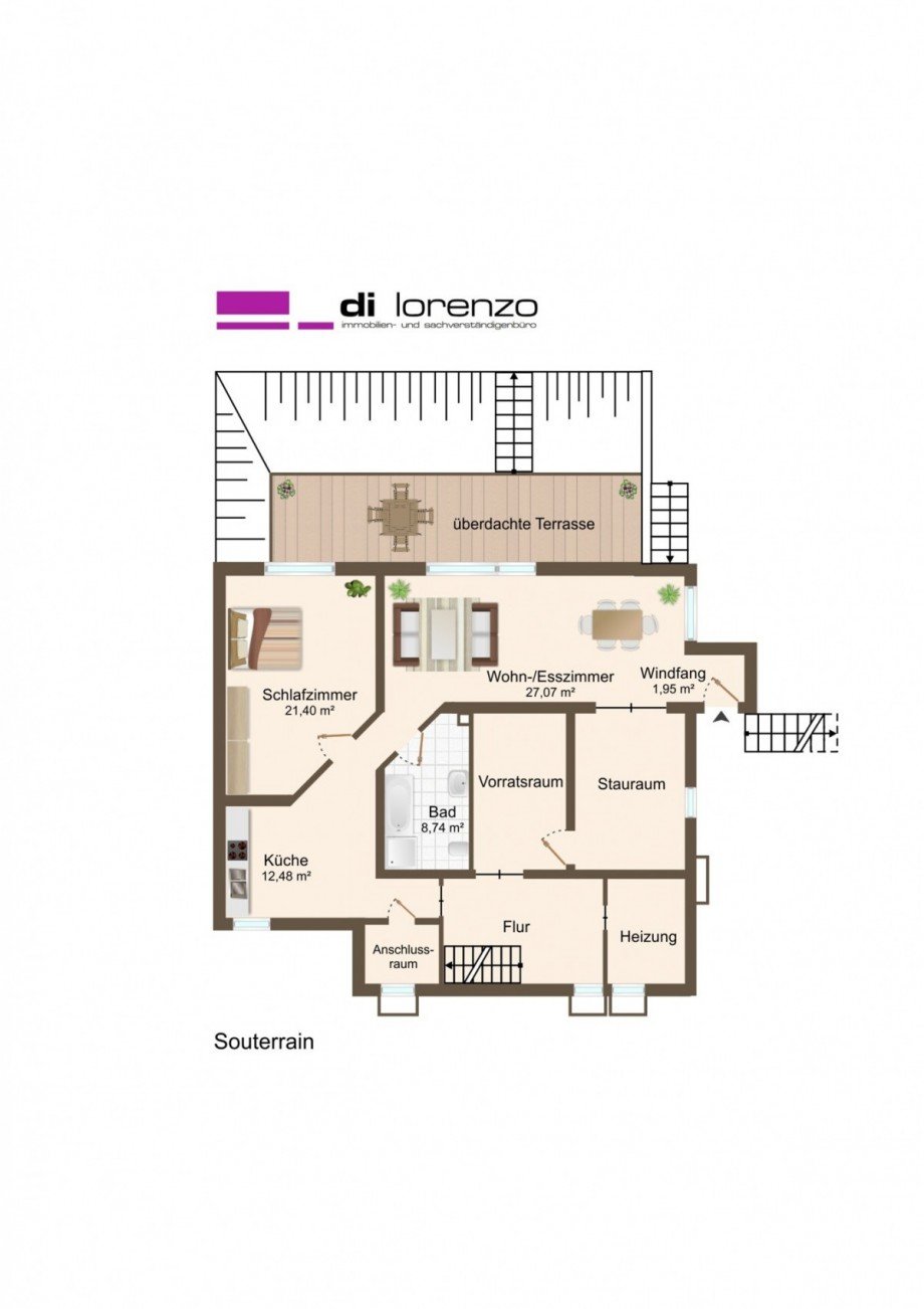 K1024_Grundriss Souterrain Bungalow Wegberg
