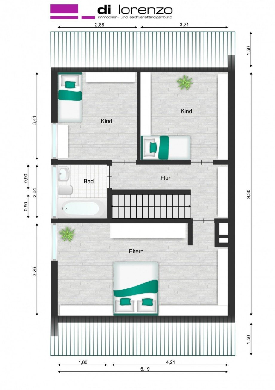 #859 Grundriss Dachgeschoss Einfamilienhaus Viersen