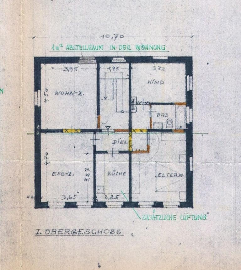 Grundriss 1. OG Mehrfamilienhaus Viersen