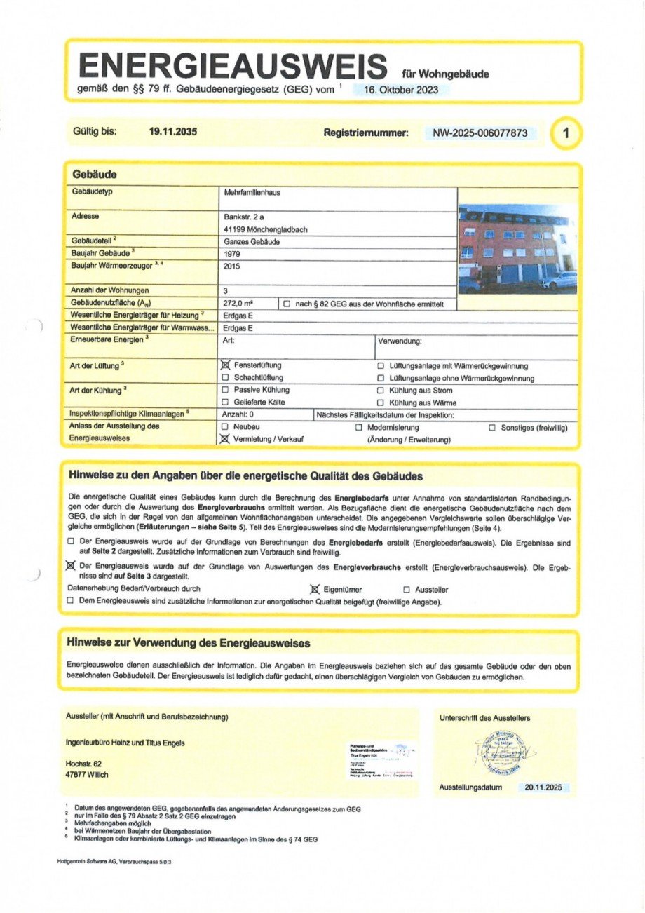 #948_Energieausweis 1 Dachgeschosswohnung M�nchengladbach