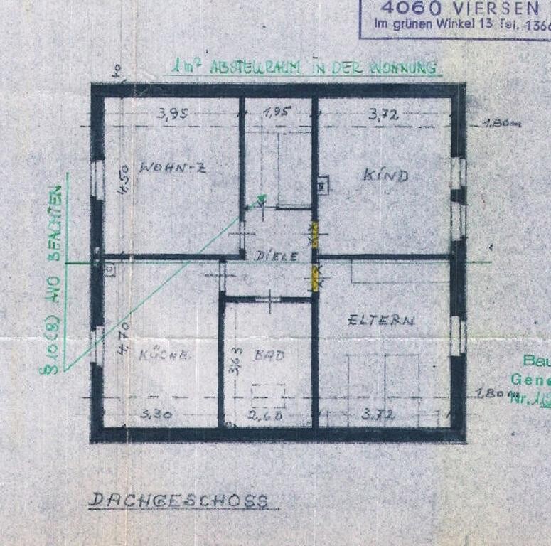 Grundriss DG Mehrfamilienhaus Viersen