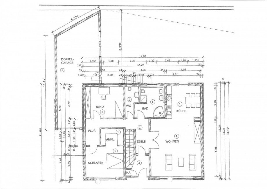 #932_Grundriss Wohnen Erdgeschosswohnung M�nchengladbach / Mennrath