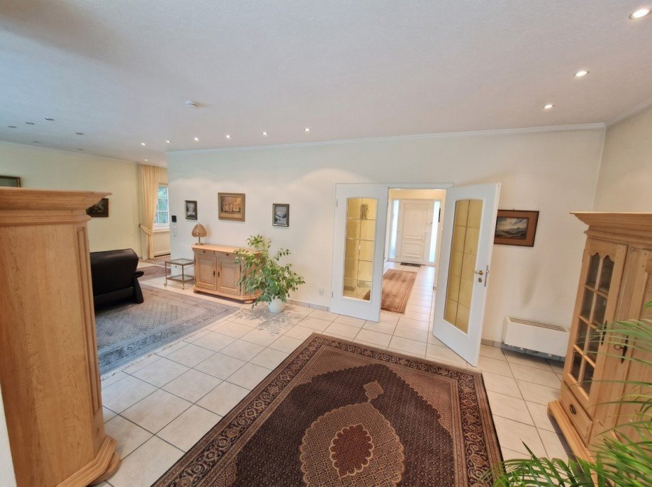 Wohnzimmer von Terrasseneingang aus Bungalow M�nchengladbach