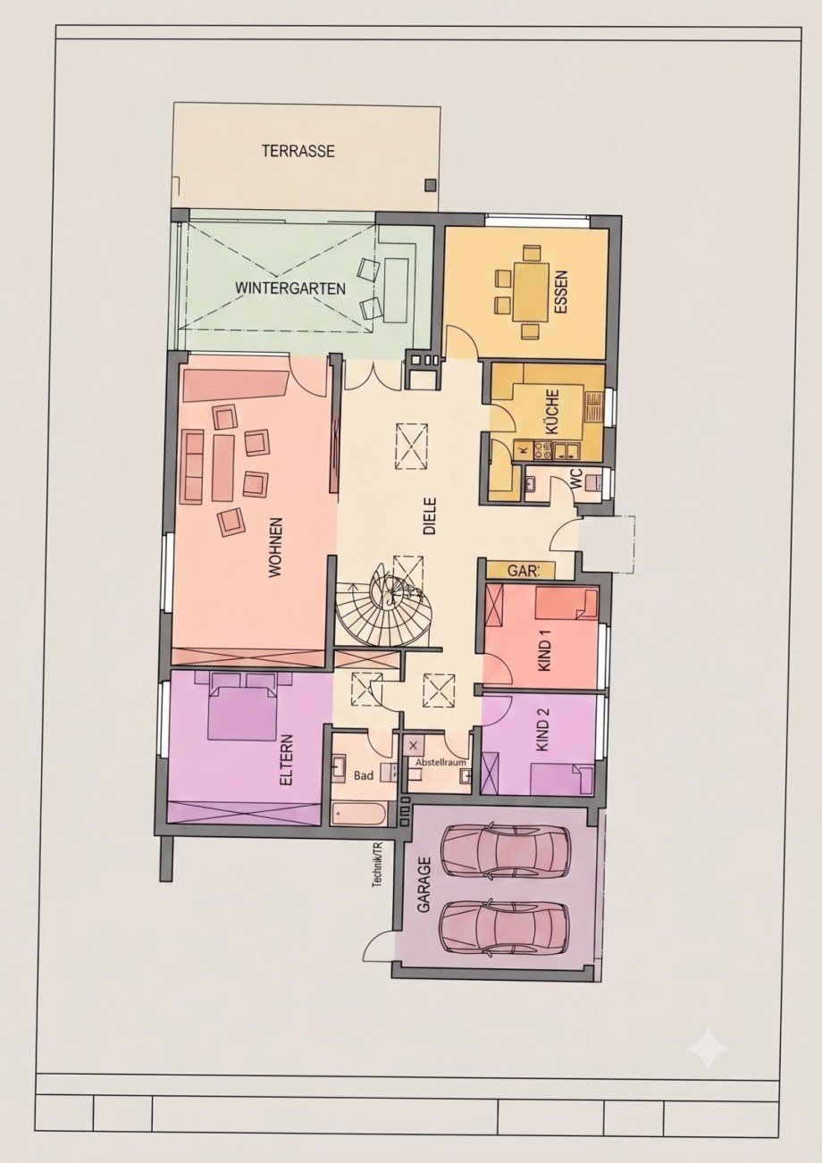 KI generierter Grundriss , keine Gew�hr. Bungalow M�nchengladbach / Kamphausener H�he