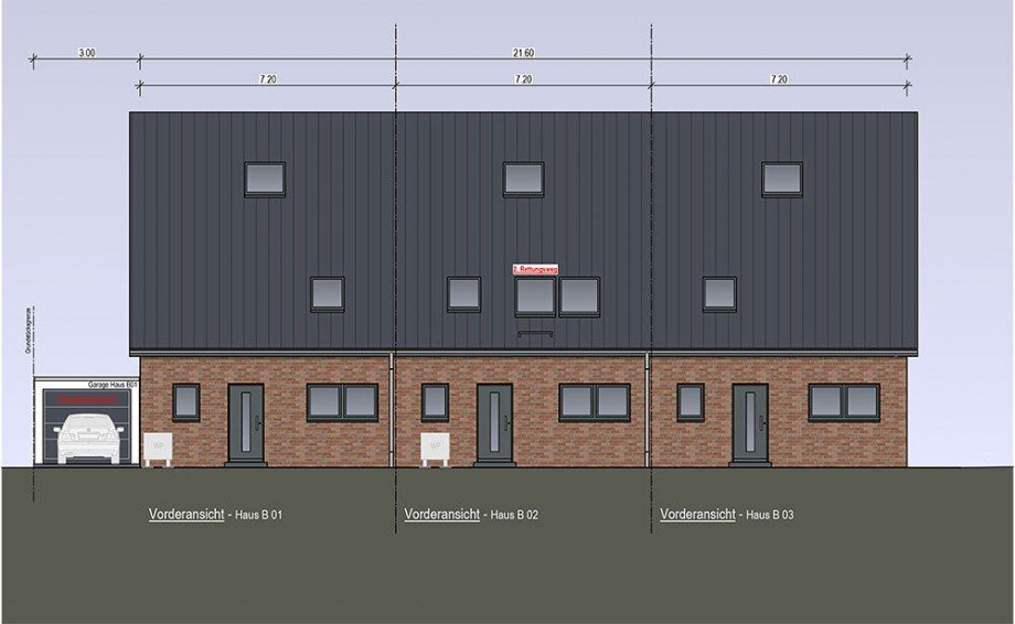 02-Vorderansicht-Haus-B01---B03-NEU-Nov Reihenhaus M�nchengladbach