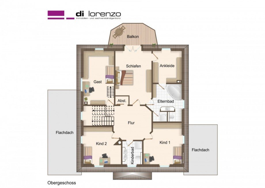#885_Grundriss_Obergeschoss Villa M�nchengladbach / Gro�heide