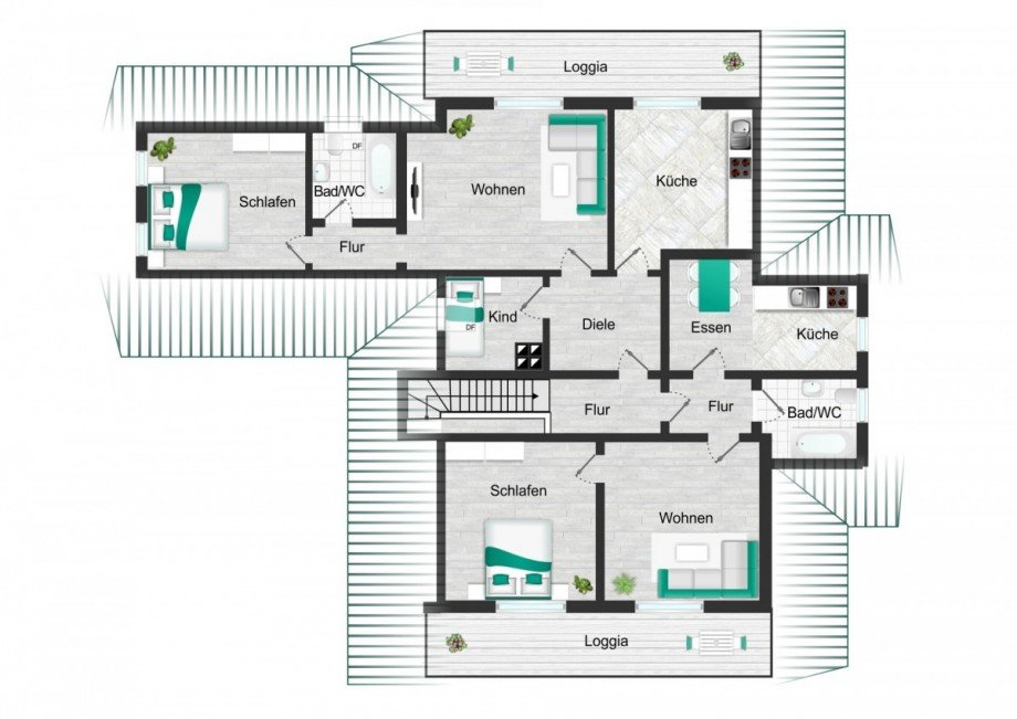 Obergeschoss Villa M�nchengladbach