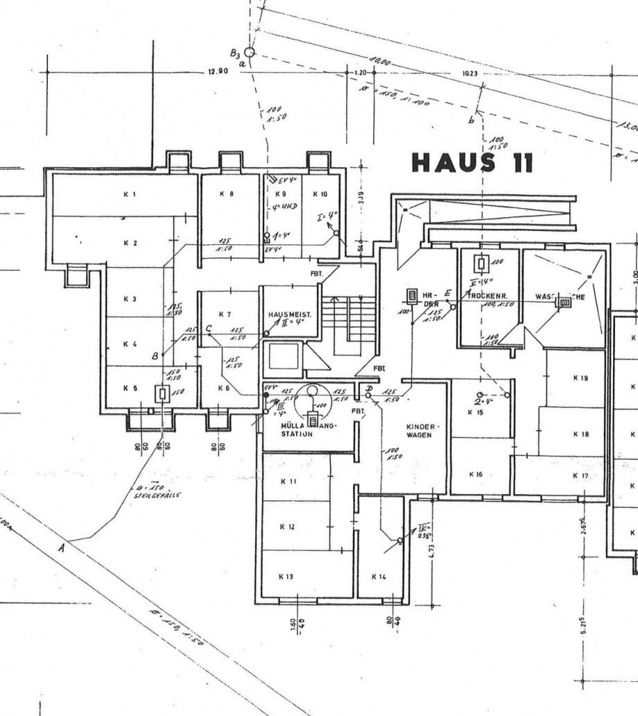Aufteilung Keller Etagenwohnung M�nchengladbach