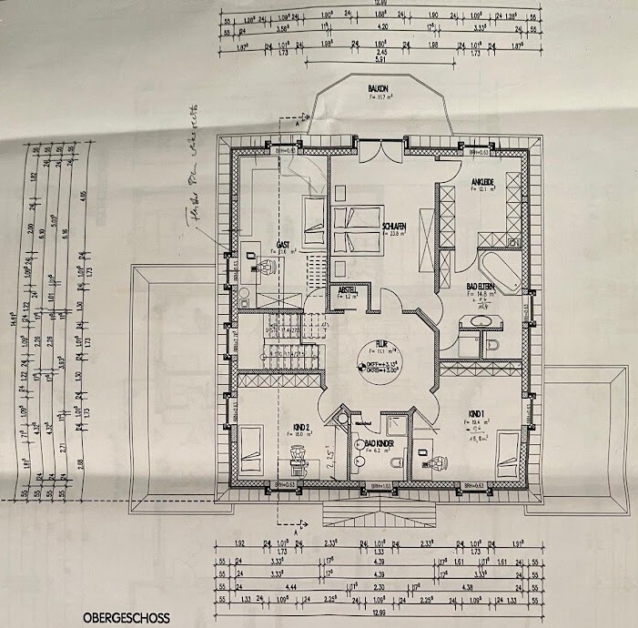 Grundriss original OG Villa M�nchengladbach / Gro�heide