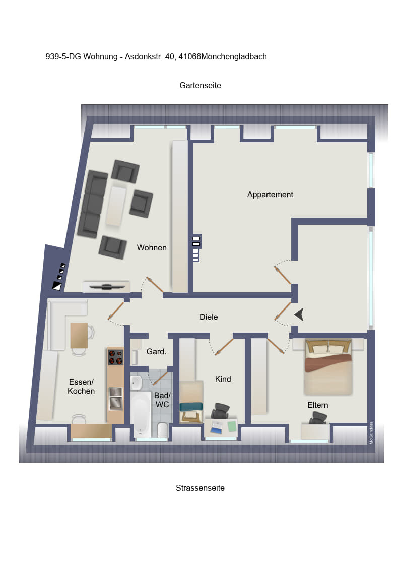 939-5-GRUNDRISS-ILLUSTRATION Dachgeschosswohnung M�nchengladbach