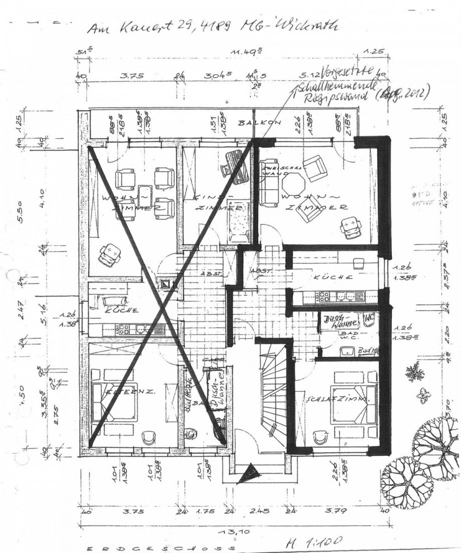 Grundriss Erdgeschosswohnung M�nchengladbach