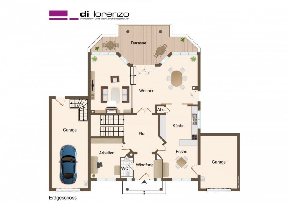 #885_Grundriss_Erdgeschoss Villa M�nchengladbach / Gro�heide