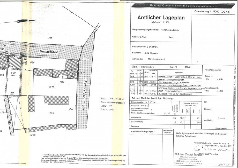 #948_Amtlicher Lageplan Teil 1 jpeg Dachgeschosswohnung M�nchengladbach