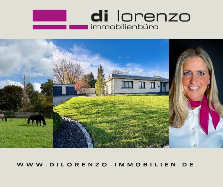 Front Heinsberg Einfamilienhaus *GRO�z�giger Bungalow mit Doppelgarage und Pferdestall + Wiese + Bauland*