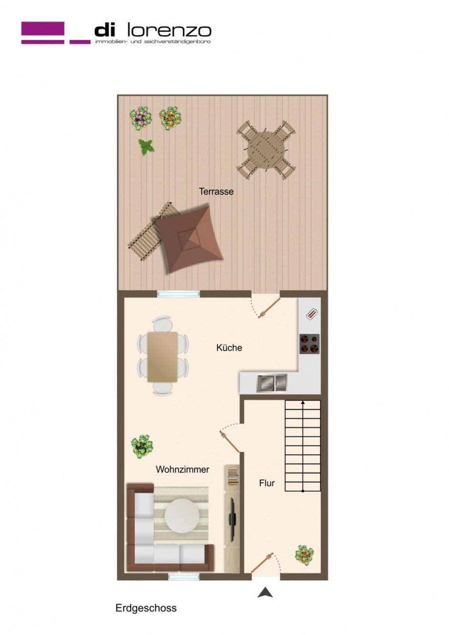 Grundriss EG Reihenmittelhaus Viersen